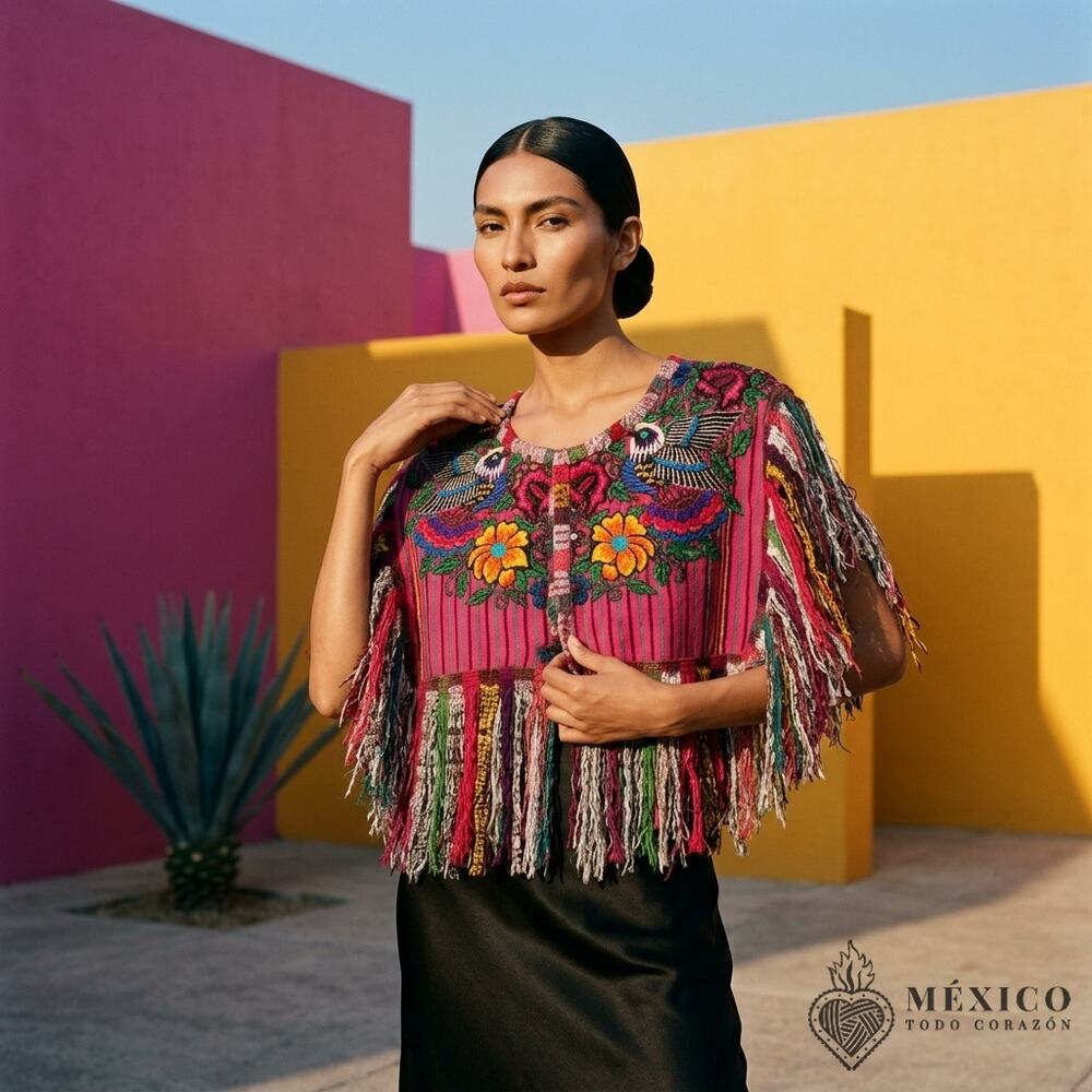 Cape huipil only One of a kind one size SEE measurements will fit 1xl 2xl 3xl